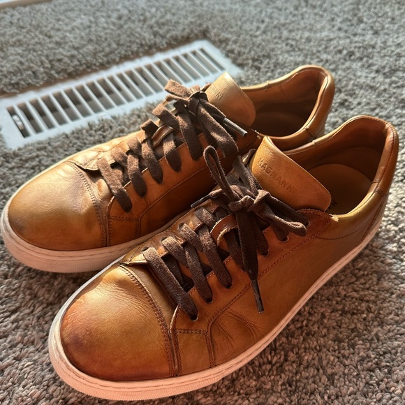 MAGNANNI Burnished Leather Lace-Up Sneakers Mens Size 8 - Picture 5 of 10